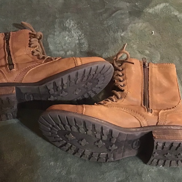 Steve Madden Brown Leather Lace Up Boots 8M - Picture 5 of 7